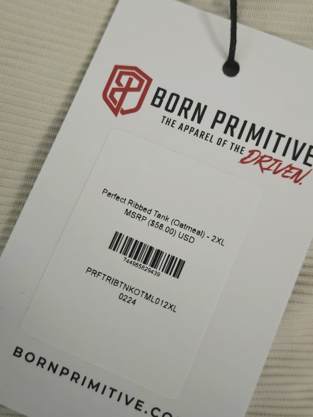 Born Primitive Perfect Ribbed Tank - Oatmeal - Picture 4 of 4